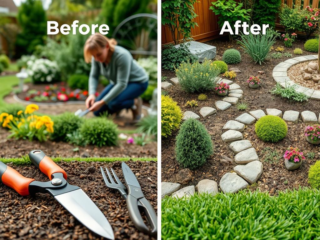 Aménagement paysager avec création de massifs et tarif aménagement entretien jardin