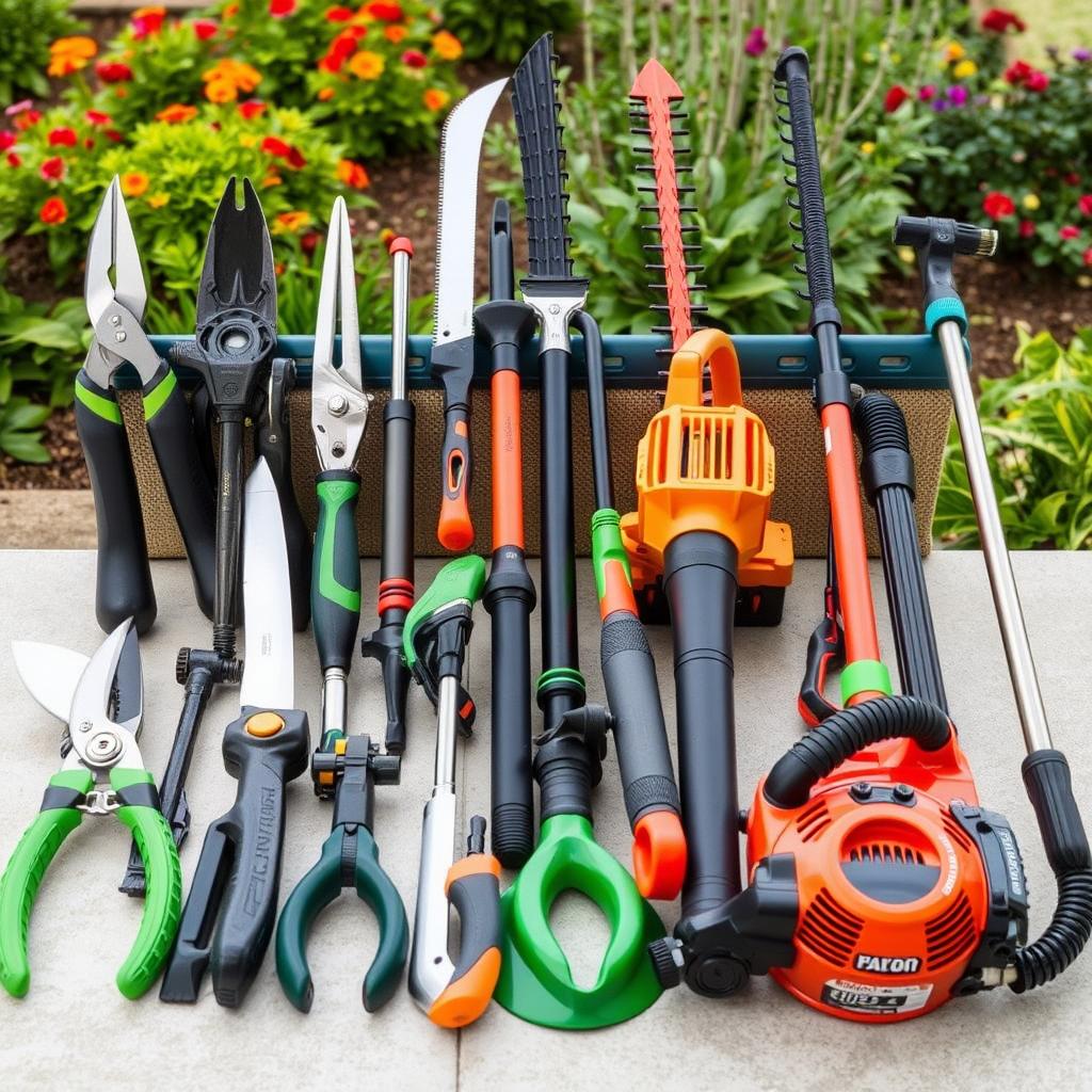 Nature des travaux d'aménagement et entretien jardin avec équipements spécialisés