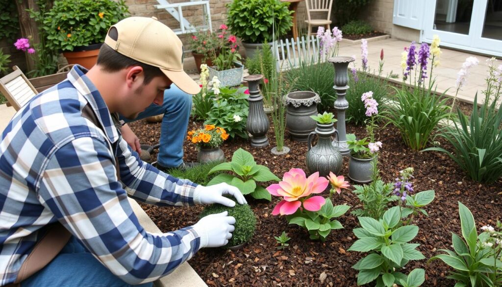 Travaux de jardinage spécialisés avec aménagement d'un massif